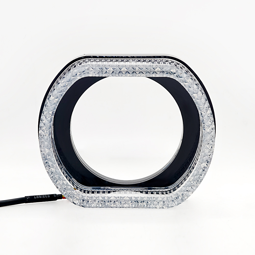 Cross-Border New Car Led Headlight Decorative Halo Ring with Colorful 5D Lens Angel Eyes Integrated Cover Turn Signal Modification
