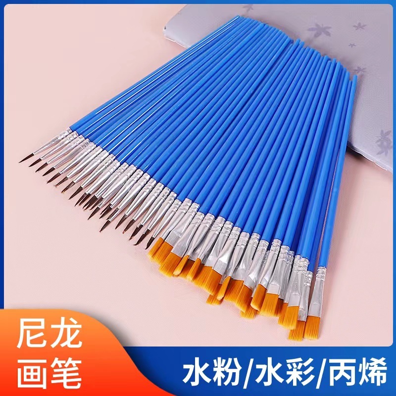 Watercolor Brush Hook Line Pen Multi-Functional Flat Brush Gouache Acrylic Oil Paint Brush Row Pen Art Pigment Painting Pen