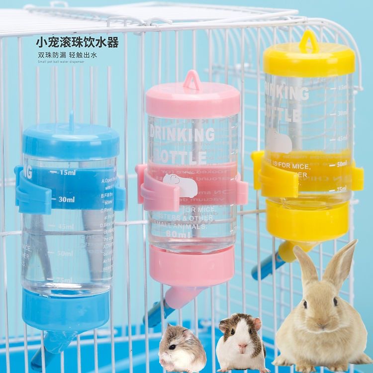 Beber agua para hámster Bebedero de conejillo Totoro Botella de agua de gran capacidad Beber de ardilla Beber de conejo con bolas