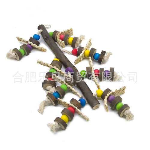 Parrot toy corn leaf with bark wooden hanging chew toy corn leaf biting and climbing toy