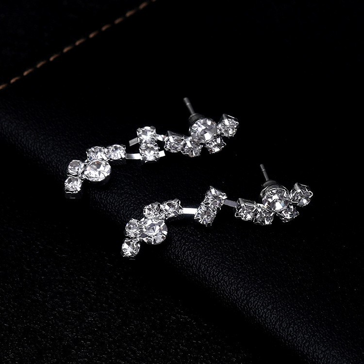 Svatební šperky v korejském stylu, super třpytivé kamínkové náhrdelníky, náušnice s diamantovým náhrdelníkem a šaty, doplňky_voghion.com