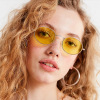 Trend fashionable glasses solar-powered, metal sunglasses, 2022, Korean style