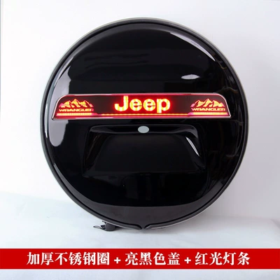 Spare wheel cover – 2026 JEEP Wrangler spare tire cover - jeep-wrangler-imported2010-2017-245-75-r17-without-camera-hole-glossy-blackwith-lights