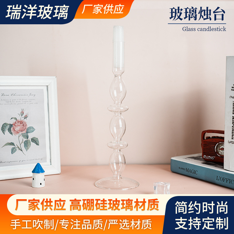 High borosilicate glass candle holder home decoration blowing simple…