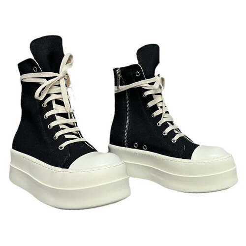 2025 High-top Canvas Twill Fashion Versatile Thick Heel Invisible Platform Shoes for Men and Women
