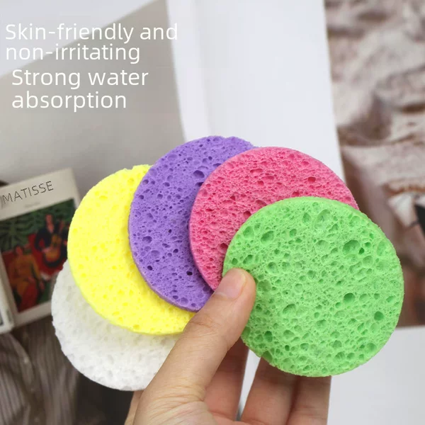 Beauty Salon Special Compressed Wood Pulp Cotton Facial Cleansing Sponge Deep Cleansing Sponge Delicate Skin-Friendly Facial Cleansing Sponge
