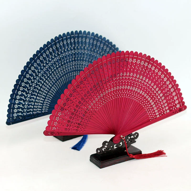 Chinese style hollow handmade all bamboo fan children Japanese -style bamboo products craft folding fan carving bamboo fan wholesale
