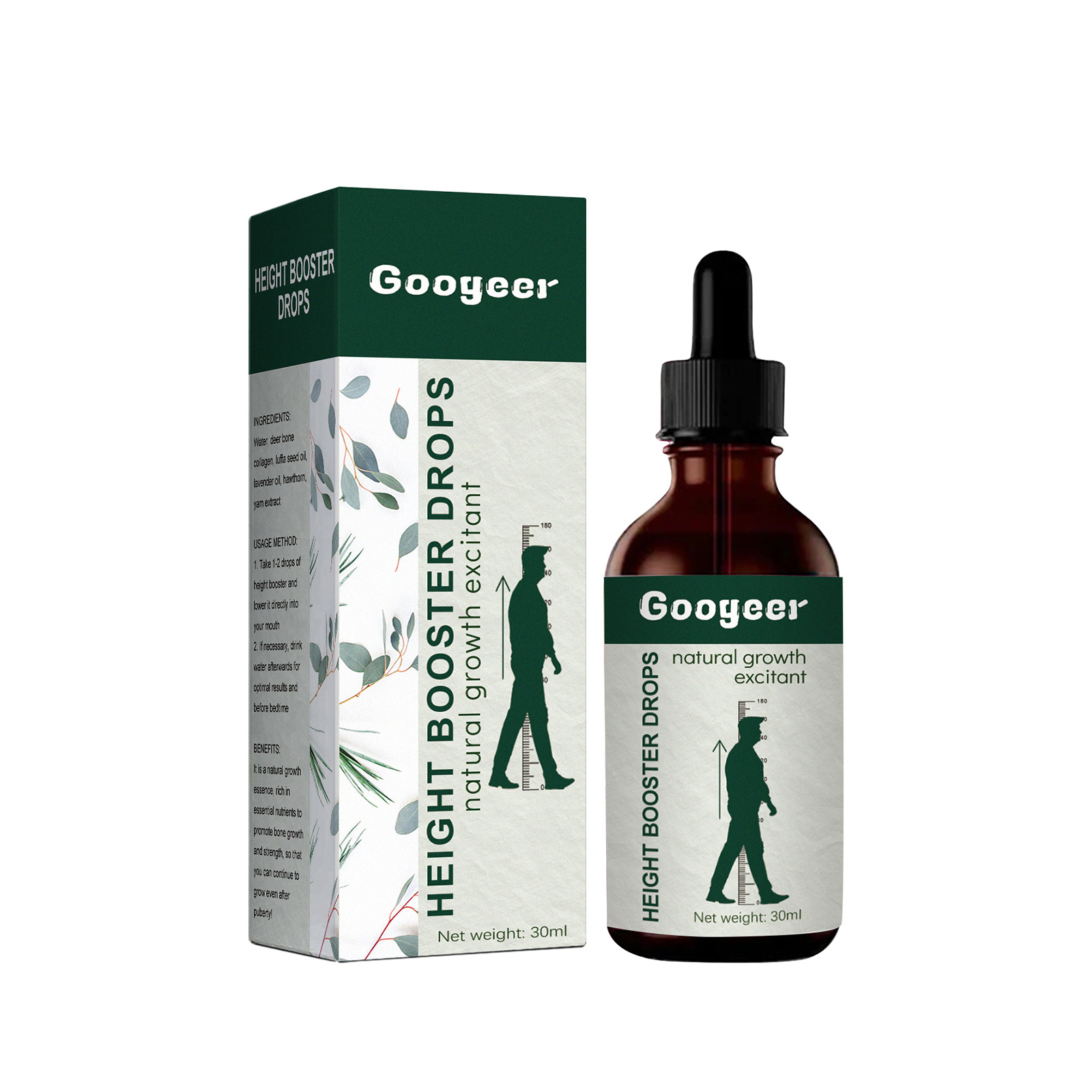 Googeer Height Boosting Essence: Körperhöhenpflege steigert die Körpergröße und Fußakupunktur-Gesundheitspflege ätherisches Öl_voghion.com