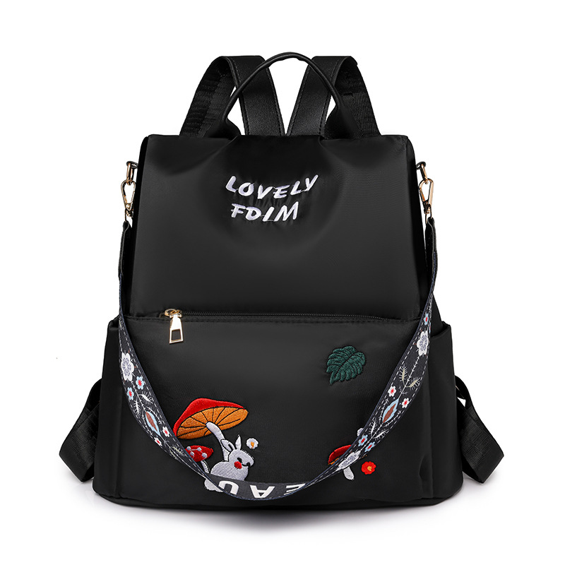 Mochila antirrobo para mujer 2025 primavera nueva moda de nailon salvaje mochila para mujer mochila de viaje de doble uso