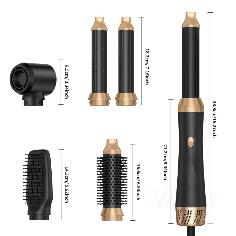 Amazon ベストセラー ヘアドライヤー 自動ヘアアイロン ストレートヘアアイロン 多機能ヘアドライヤー 5 イン 1 熱風コーム セット|undefined