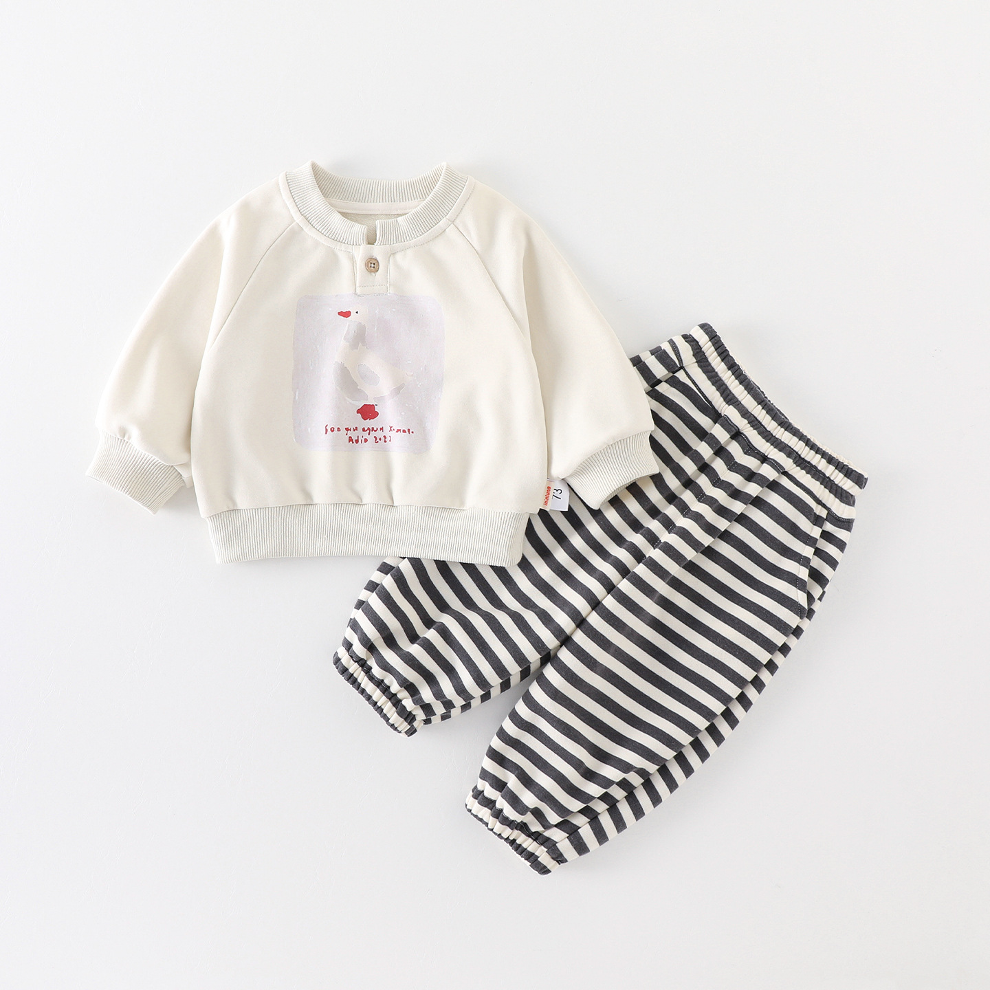 106059819@qq.com Roupa de Bebê Primavera Recém-Nascido Menino, Camiseta para Bebês de 1 mês a 100 dias, Super Fofo e Adorável, Conjunto de Calça Casual_voghion.com