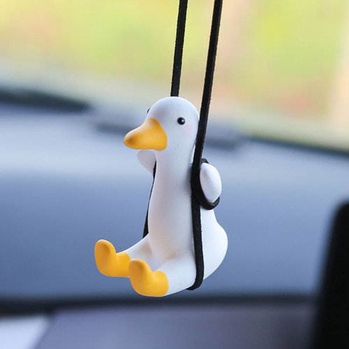 Car pendant Internet celebrity swing duck cute creative car interior decoration rearview mirror pendant plaster diffuser
