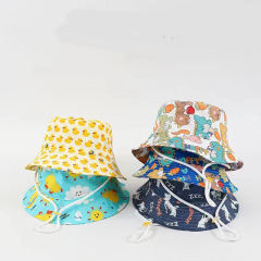 跨境優選印花盆帽寶寶遮陽帽夏48/50/52/54cm多號碼兒童漁夫布帽