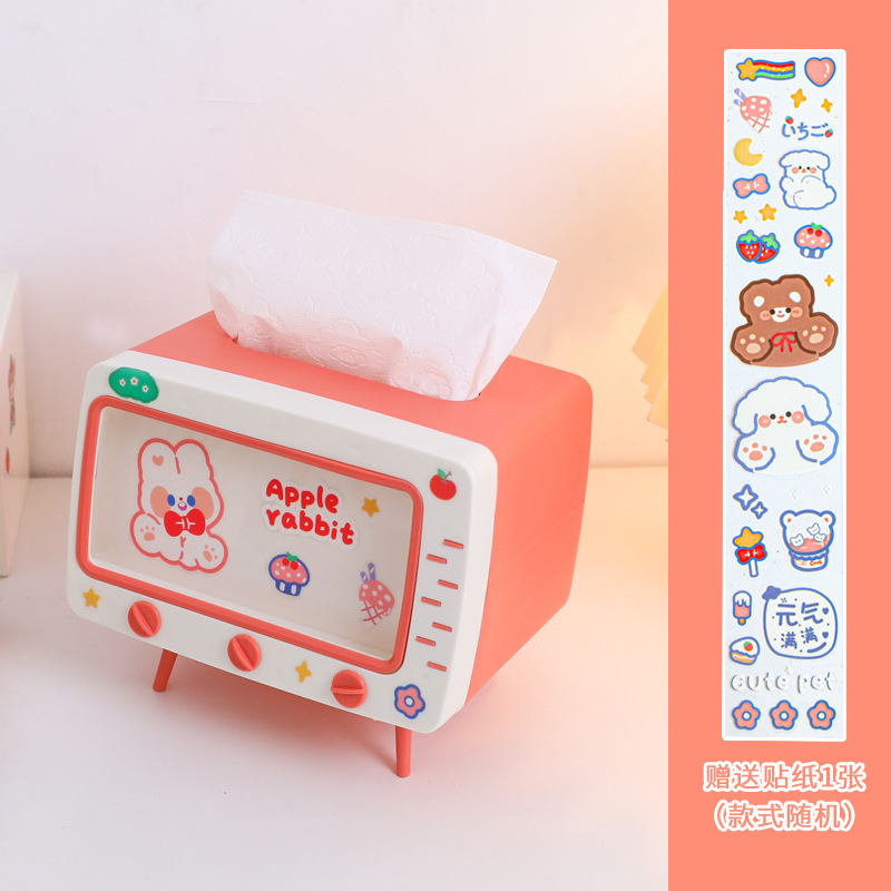Dibujos animados TV caja de pañuelos teléfono móvil titular hogar multifuncional creativo lindo tejido caja estudiante dormitorio Escritorio