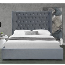 外贸工厂轻奢植绒布艺床大尺寸床头可储物ottoman bed king