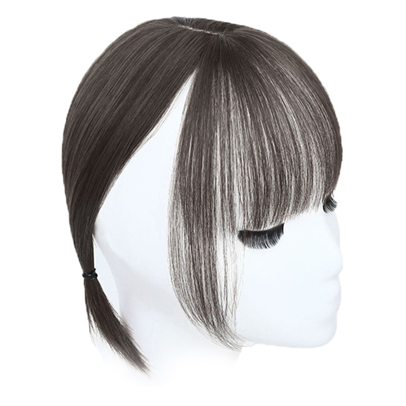 3D aire flequillo peluca en línea celebridad francés flequillo parche invisible cabeza sin costuras reemplazo femenino falso flequillo