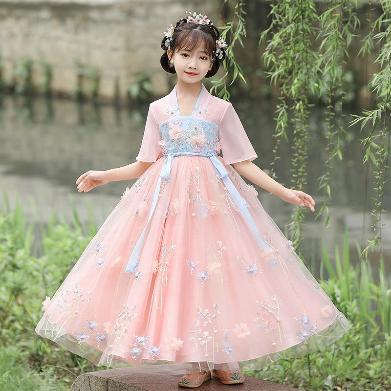 Summer Hanfu, dress, Chinese style, children's clothing