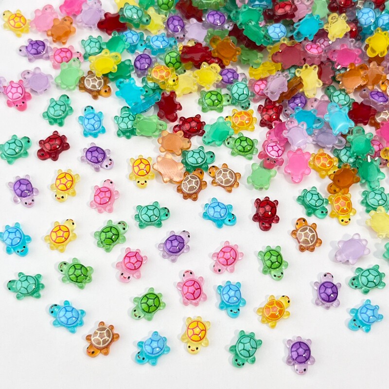 Mini Little Turtle Cartoon Nail Art Jewelry Wholesale Cute Luminous Turtle Pair Touch Diy Ear Nail Accessories