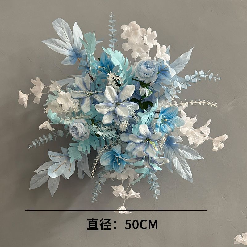 升级大尺寸订婚仿真花排花仿真绢花成品装饰尤加利花排台路婚礼|undefined