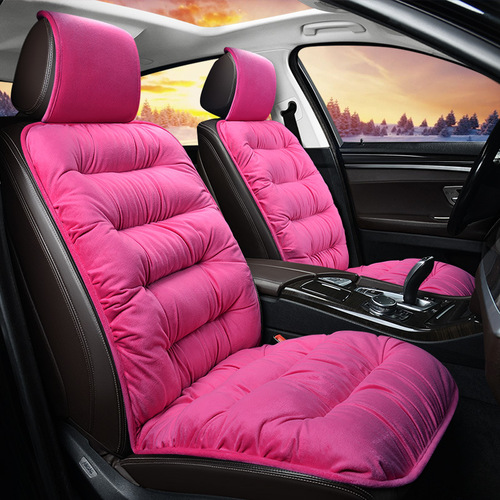Car seat cushion winter fuzzy single piece thickened for small car backrest seat cushion universal seat cover