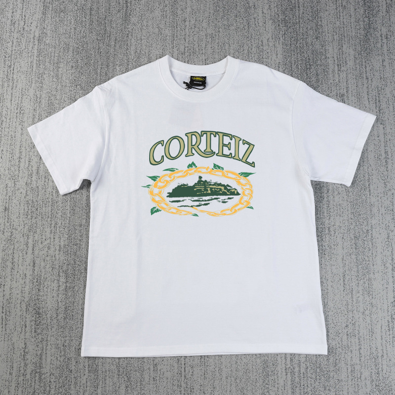 欧米のニッチなトレンドブランド、タイマー柄プリントが人気の万能半袖Tシャツ、夏らしいゆったりとしたカジュアルな半袖|undefined