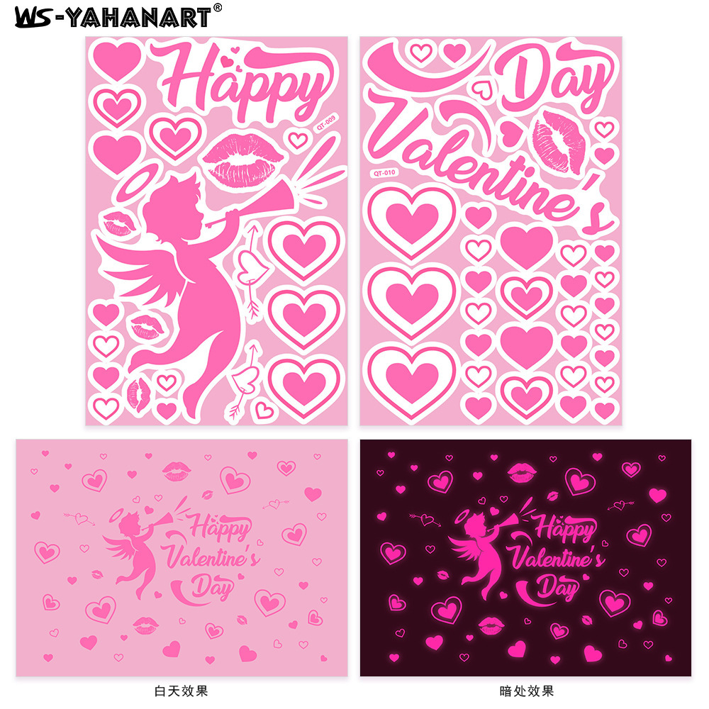Nuevas pegatinas de regalo para el Día de San Valentín, pegatinas para sellar sobres, pegatinas decorativas para fiestas, pegatinas que brillan en la oscuridad, pegatinas para juegos