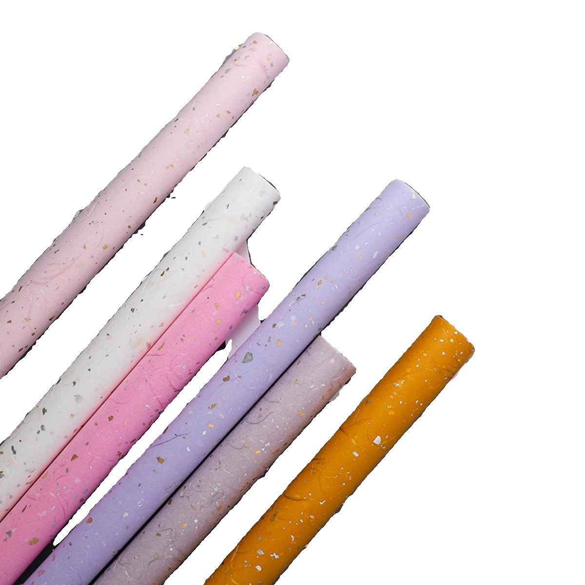 Siete colores, sueños, puntos de oro y plata, flores, flores, papel, ramo, caja de regalo, bricolaje hecho a mano, material de embalaje floral