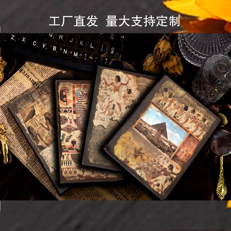 Cuaderno mural egipcio, estilo faraón, diario retro, regalo de mano