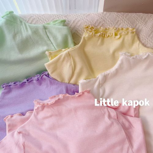 Autumn and winter new children's bottoming shirts for boys and girls, half-turtle collar tops with earrings, versatile lace long sleeves, one-piece drop shipping