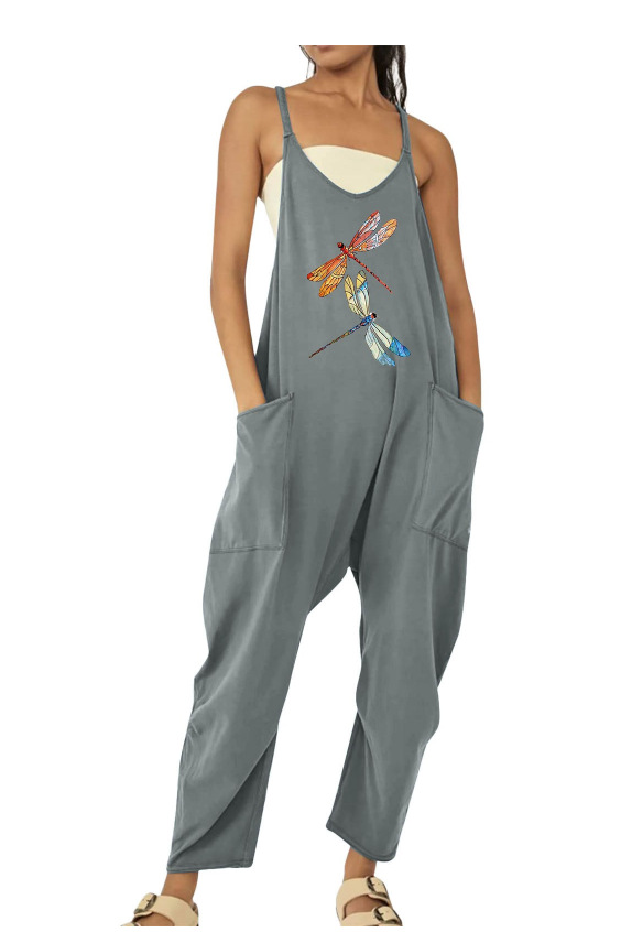 Ropa de mujer europea y americana 2024 verano nuevo estilo Amazon casual bolsillo tirantes de punto pantalones de una pieza pantalones con tirantes mujeres image 29