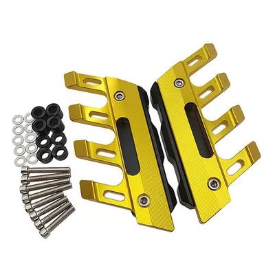 Motorcycle modified front wheel fender anti-fall shock-absorbing protective cover No. 9 calf electric car shock-absorbing protective cover (Electric vehicle fender) - 145mm10mm130mm-gold-color-one-set-comes-with-mounting-screws