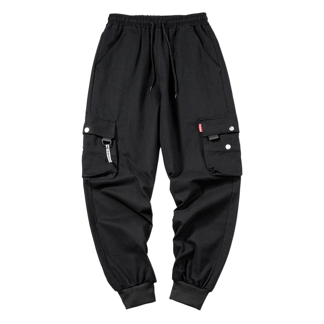 INS overoles marca de moda para hombres pantalones multibolsillos atados al tobillo pantalones casuales cortos de otoño para hombres estudiantes de moda estilo coreano