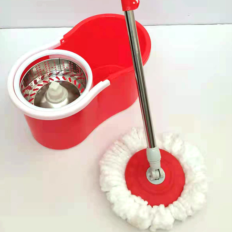 Barril de ocho caracteres sin lavado a mano en seco y húmedo de doble uso para eludir un solo barril de trapeador giratorio de barra de acero inoxidable con conjunto de trapeador de muelle