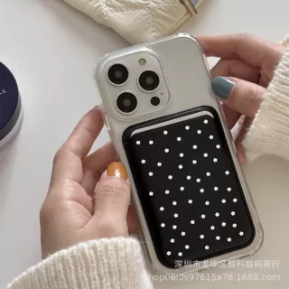 韩系小白花适用iPhone17ProMax苹果16PU皮革磁吸卡包透明手机壳