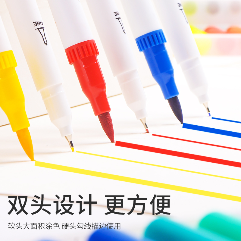 Pen de acuarela transfronteriza de doble cabeza lavable con agua de cabeza blanda marca pincel de pincel de gancho de color para niños set pincel al por mayor