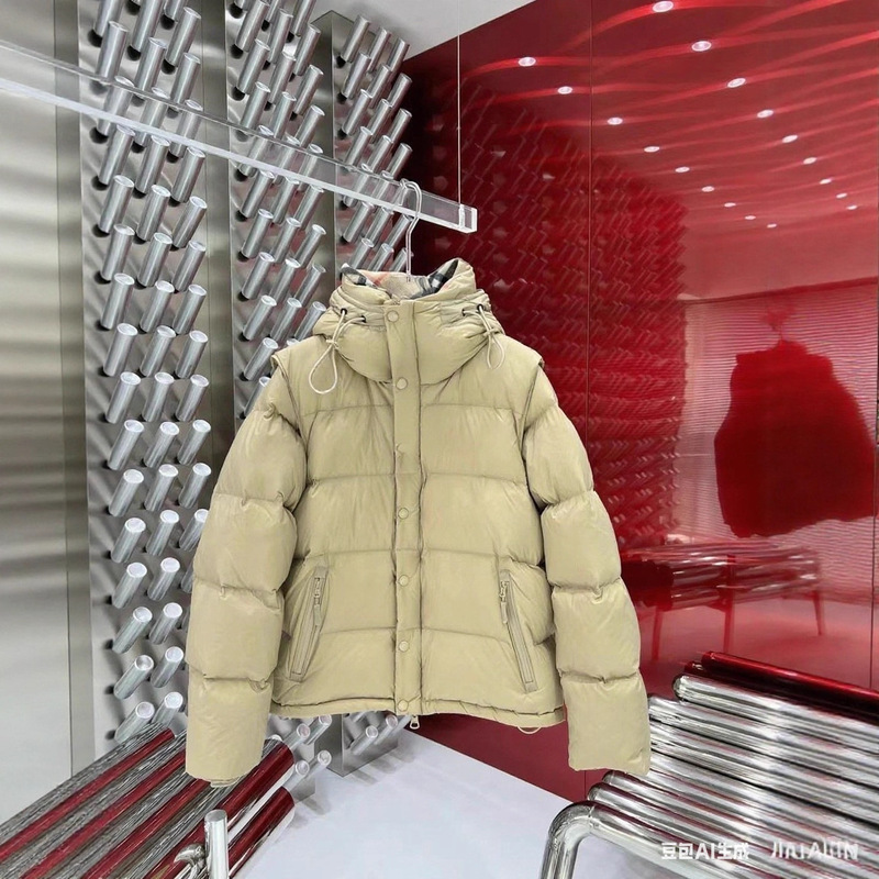 Down Jacket Correct Version Bb Home Bajia White Duck down Jacket Detachable New Men's and Women's Jacket