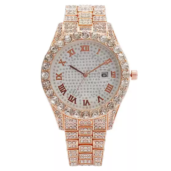 Foreign Trade Export Hot Selling Baby's Breath Fashionable Roman Pattern Full of Diamonds Women's Watch Women's Watch Manufacturer Spot Wholesale