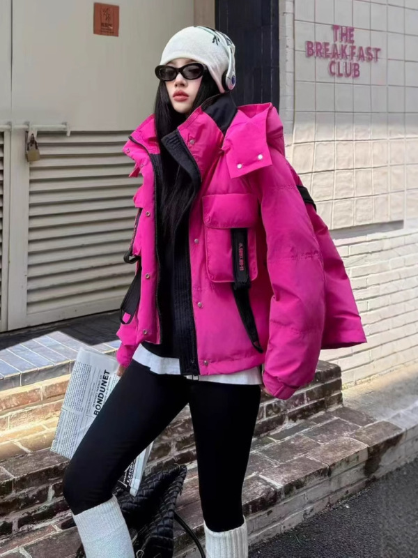 欧货羽绒服女2025冬季新款加厚街头时尚潮牌高级感简约面包服外套|undefined