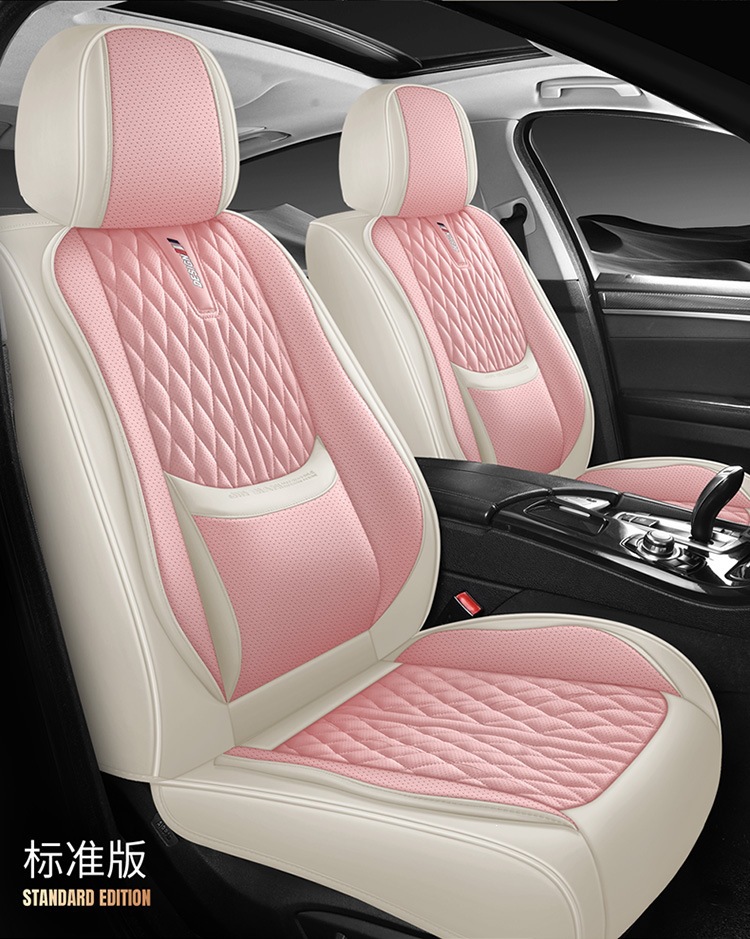 New Nappa Leather Fixed Lumbar Support Three-Dimensional Car Seat Cover, Universal for All Seasons, Car Seat Cushion Exclusively Available on Amazon