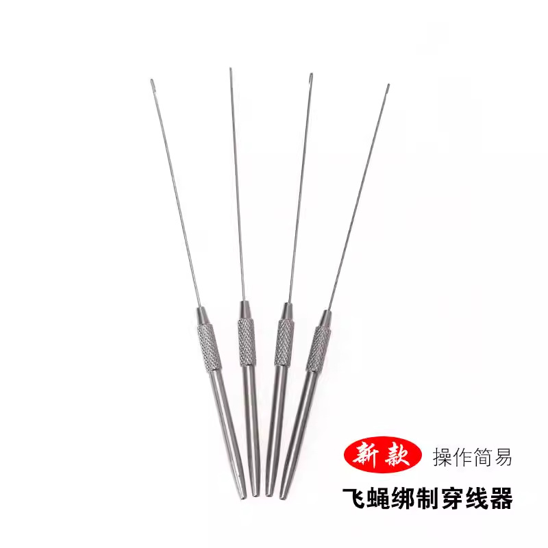新款 飞钓毛钩穿线器 飞蝇钩绑制工具 金属穿线器 绕线器穿线工具