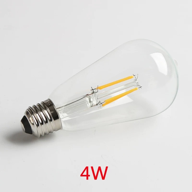 Edison retro bombilla E27 lámpara de ahorro de energía 8W transparente luz amarilla atmósfera iluminación lámpara decorativa st64 bombilla 110V
