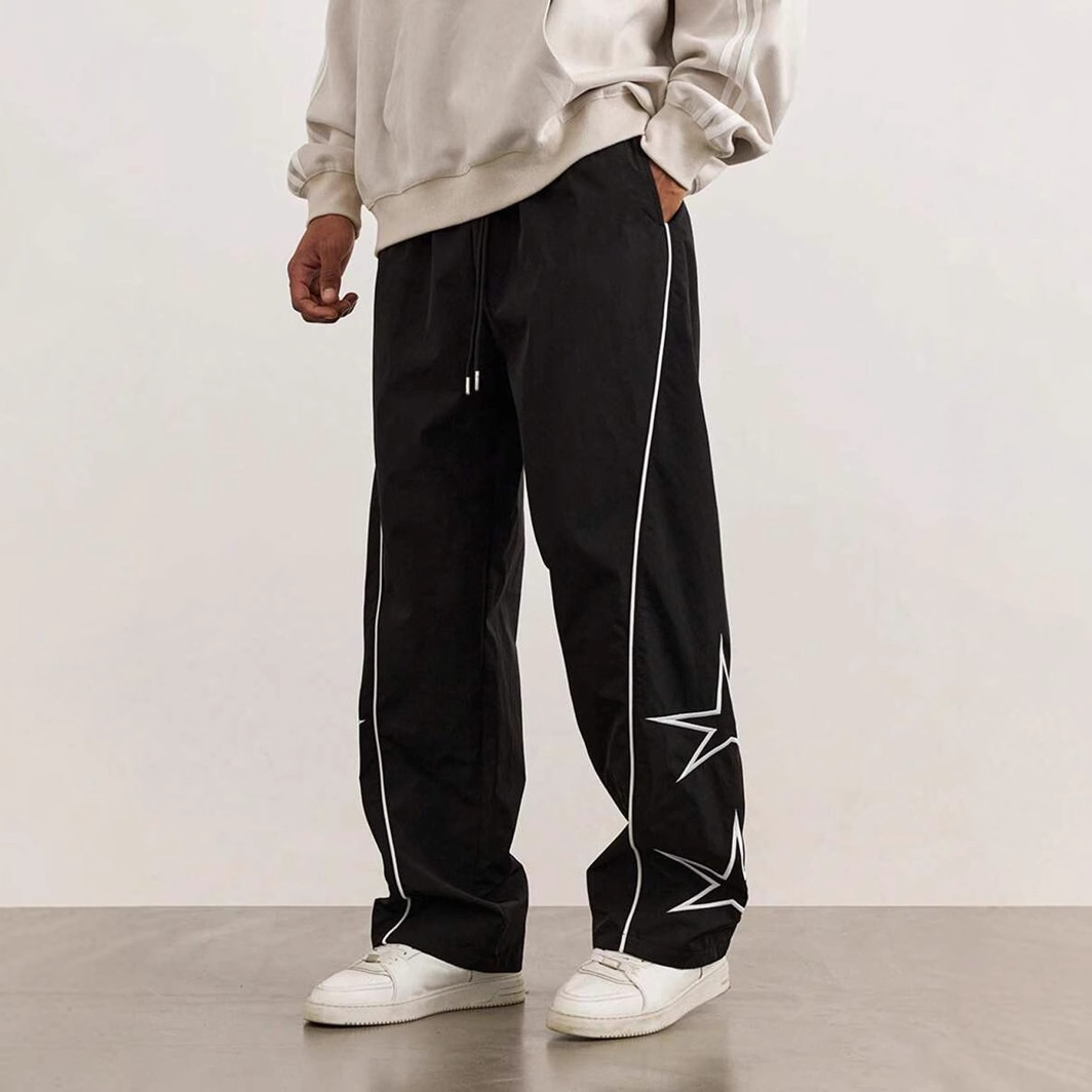 Ropa de hombre transfronteriza, nuevos pantalones casuales bordados, pantalones casuales de alta tendencia, pantalones casuales retro.