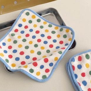 Cleaning Cloth Colorful Kitchen Korean-Style Mat Dish Towel Girly Heart Placemat Kitchen Cute Coaster Ins Polka Dot Rag
