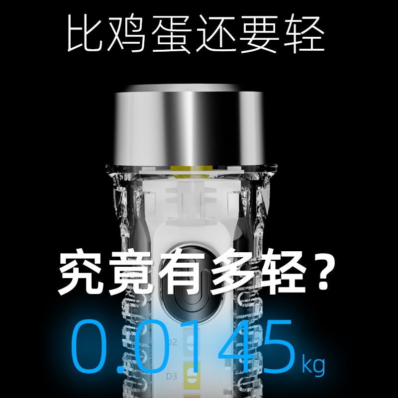 Mini linterna transfronteriza nueva lámpara de llavero USB al aire libre doméstica luz nocturna portátil mini linterna de luz fuerte