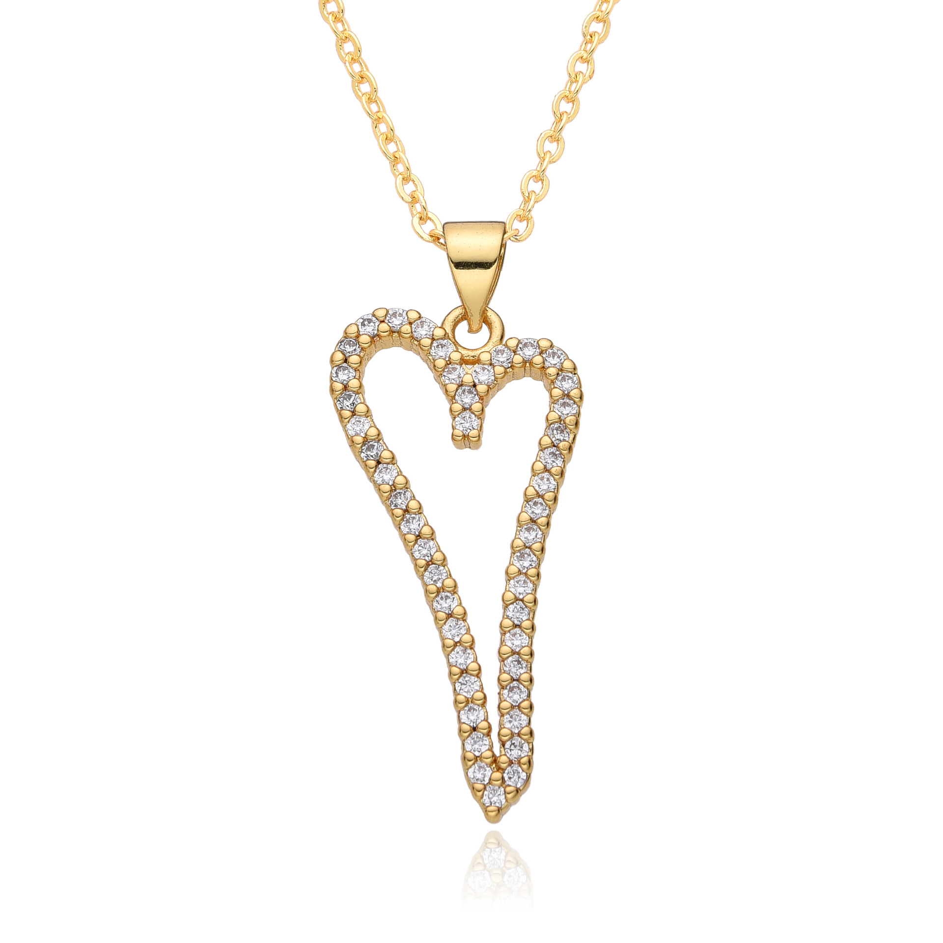 12g Weight Copper Pendant Material Zircon Inlay Material Pendant Necklace Classification Copper Chain Material 1 Piece Quantity Holiday, Daily Occasion Copper Material Heart Shape Pattern Women's Gender Inlay Design Casual, Simple Style Style Copper Inlay Heart Shape Zircon Pendant Necklace 8