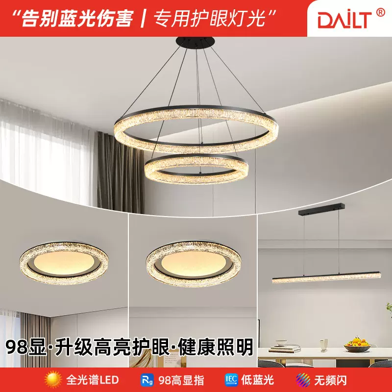 意式吊灯极简轻奢高端高级感轻奢现代圆环客厅灯主灯吊灯中山灯具
