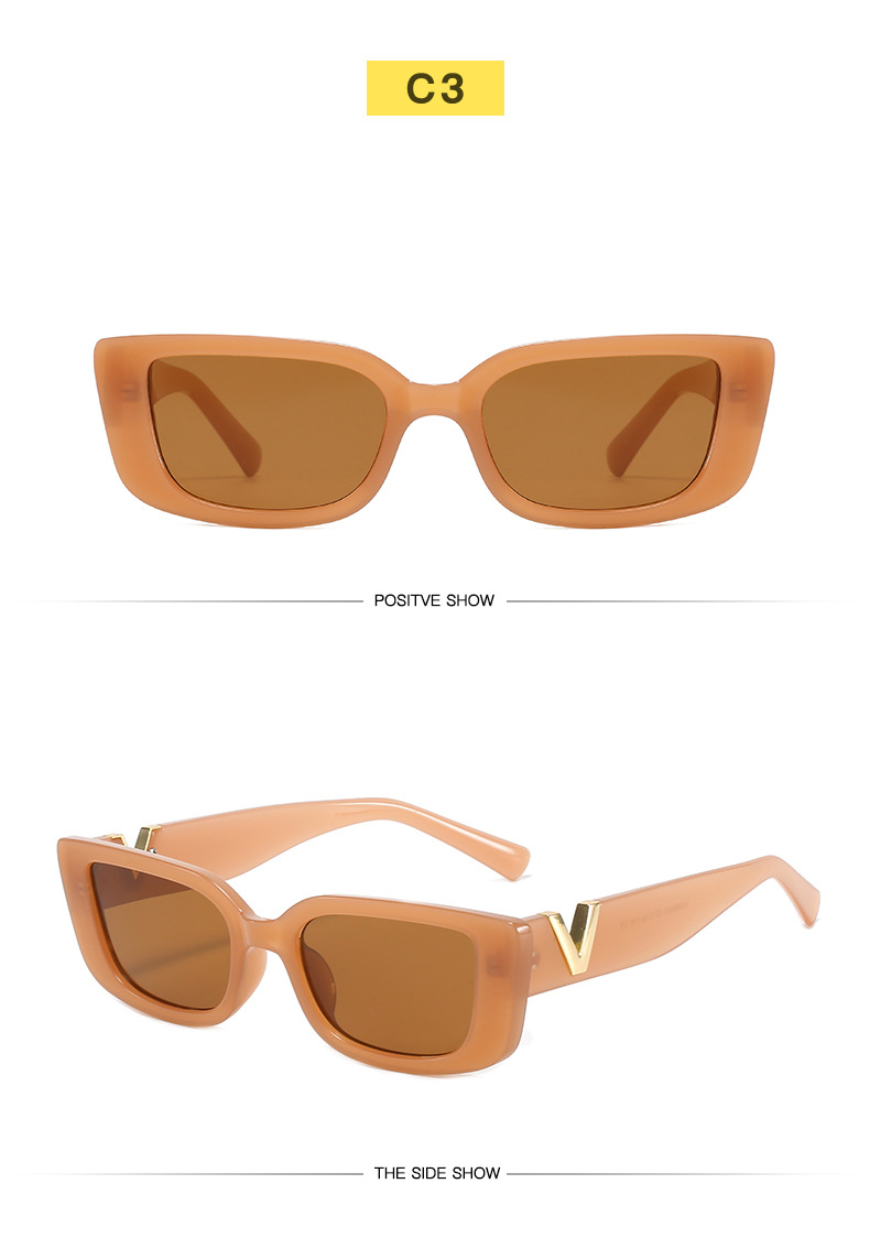 Nouvelles lunettes de soleil, lunettes de soleil hip-hop et rebondissantes, lunettes de soleil à petite monture carrée rétro à la mode pour femmes, lunettes à la mode européennes et américaines_voghion.com