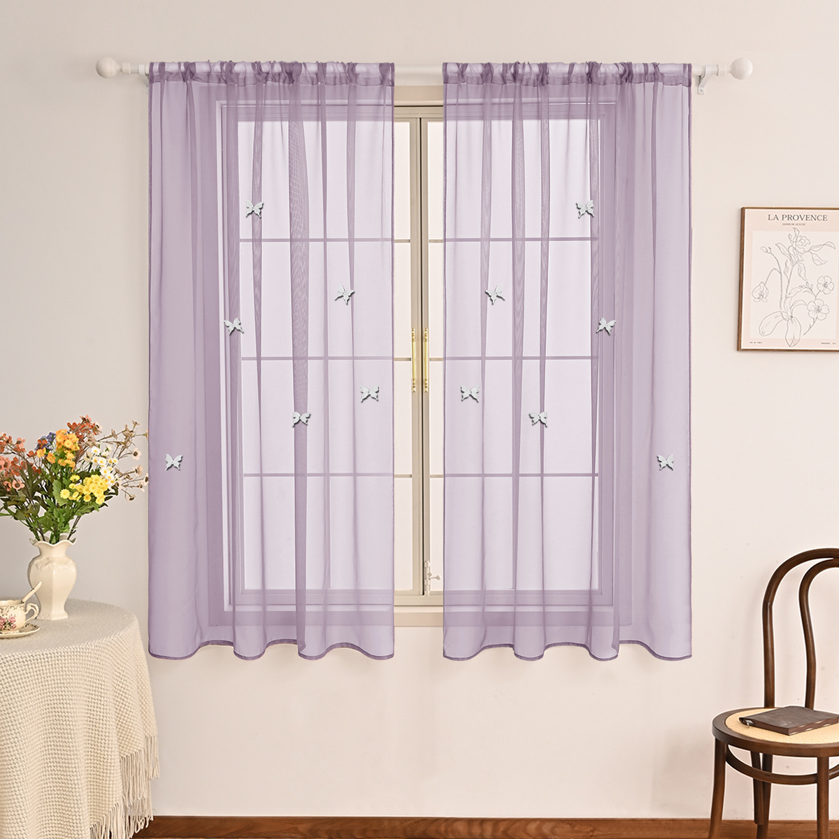 Malla de ventana Terylon de color sólido de doble cuerda para perforar todo el mundo, accesorios de pin de mariposa tridimensional de doble capa, TEMU