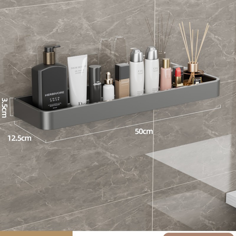 Pistola de baño gris triángulo almacenamiento rack montado en la pared de ponche-libre baño Baño lavabo esquina almacenamiento