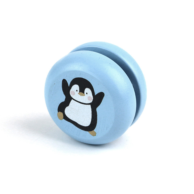 Weiweihu niños lindo dibujos animados de madera yoyo jardín de infantes rompecabezas de animales de kindergarten yoyo juguete nostálgico